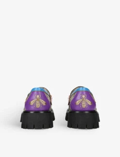 Gucci GG Monogram-embellished Canvas And Leather Loafers -Manolo Blahnik Store R04074576 MULTOTHER ALT03