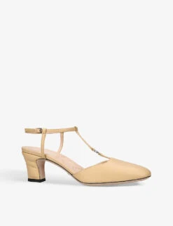 Gucci Petite GG Slingback Leather Heeled Courts 7 Gucci Petite GG Slingback Leather Heeled Courts -Manolo Blahnik Store R04074588 BEIGE ALT02