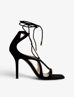 Reiss Kate Swirl-strap Heeled Leather Sandals
