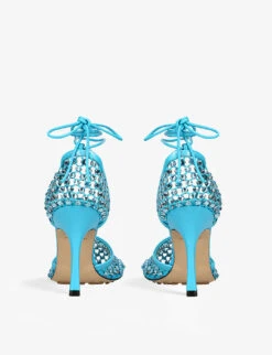 Bottega Veneta Strass Crystal-embellished Leather And Mesh Sandals 8 Bottega Veneta Strass Crystal-embellished Leather And Mesh Sandals -Manolo Blahnik Store R04075292 BLUE ALT03