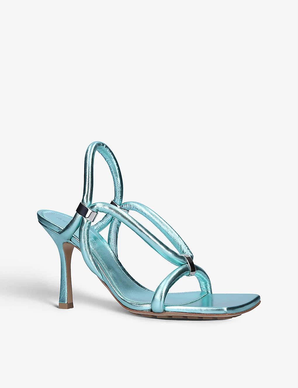 Bottega Veneta Stretch Metallic Leather Heeled Sandals 3 Bottega Veneta Stretch Metallic Leather Heeled Sandals - Image 3