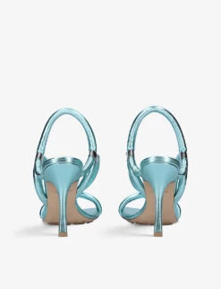 Bottega Veneta Stretch Metallic Leather Heeled Sandals 8 Bottega Veneta Stretch Metallic Leather Heeled Sandals -Manolo Blahnik Store R04075330 BLUE ALT03
