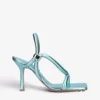 Bottega Veneta Stretch Metallic Leather Heeled Sandals