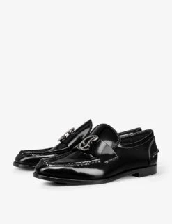 Christian Louboutin Moc Flat Abrasivato Patent-leather Loafers 6 Christian Louboutin Moc Flat Abrasivato Patent-leather Loafers -Manolo Blahnik Store R04075537 BLACKLINBLACK ALT02