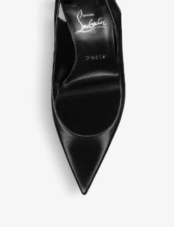 Christian Louboutin Condora 85 Leather Slingback Courts -Manolo Blahnik Store R04075587 BLACKLINBLACK ALT02