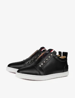 Christian Louboutin F.A.V Fique A Vontade Studded Leather Low-top Trainers -Manolo Blahnik Store R04075590 BLACK ALT02