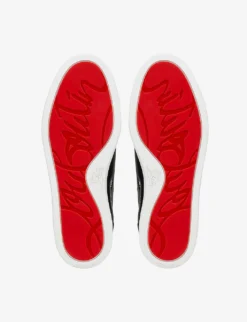 Christian Louboutin F.A.V Fique A Vontade Studded Leather Low-top Trainers -Manolo Blahnik Store R04075590 BLACK ALT04