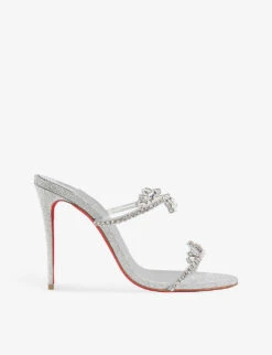 Christian Louboutin Just Queen 100 Crystal-embellished Leather Heeled Sandals