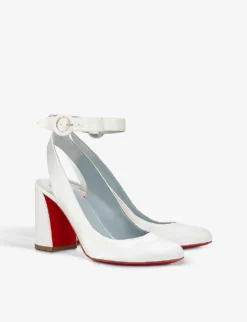 Christian Louboutin Miss Sab Sling 85 Silk Courts -Manolo Blahnik Store R04075621 IVORYLININGBLUE ALT02