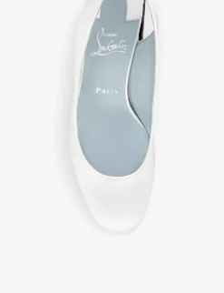 Christian Louboutin Miss Sab Sling 85 Silk Courts -Manolo Blahnik Store R04075621 IVORYLININGBLUE ALT03