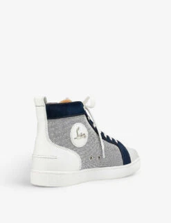Christian Louboutin Louis Orlato Canvas And Leather High-top Trainers -Manolo Blahnik Store R04075717 VERSIONNAVY ALT02