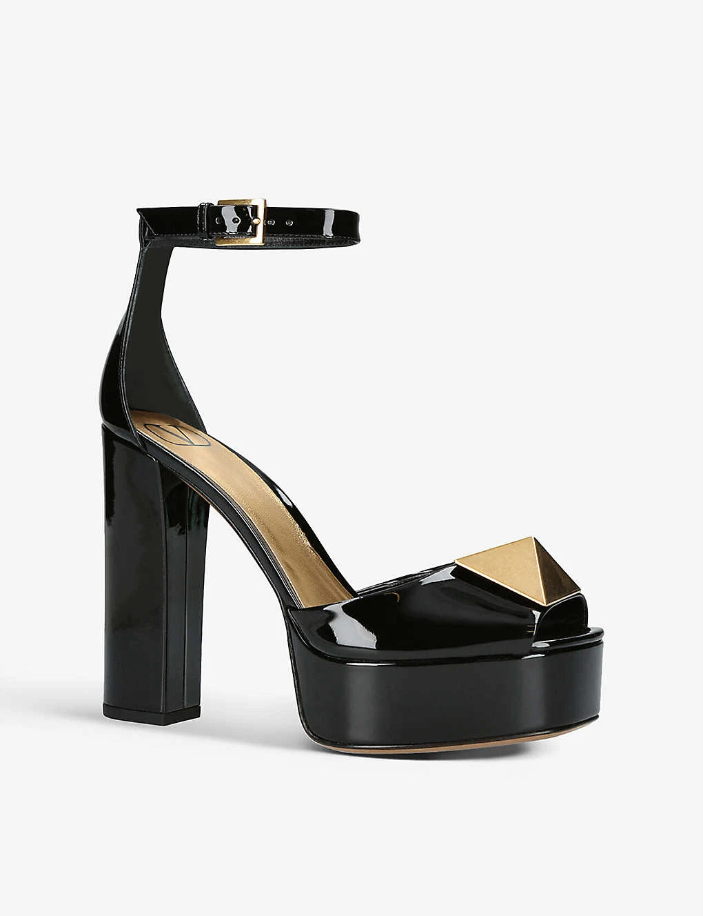 Valentino Garavani Maxi Stud Patent-leather Heeled Platform Sandals 3 Valentino Garavani Maxi Stud Patent-leather Heeled Platform Sandals - Image 3