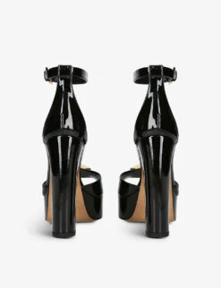 Valentino Garavani Maxi Stud Patent-leather Heeled Platform Sandals 8 Valentino Garavani Maxi Stud Patent-leather Heeled Platform Sandals -Manolo Blahnik Store R04077114 BLACK ALT03