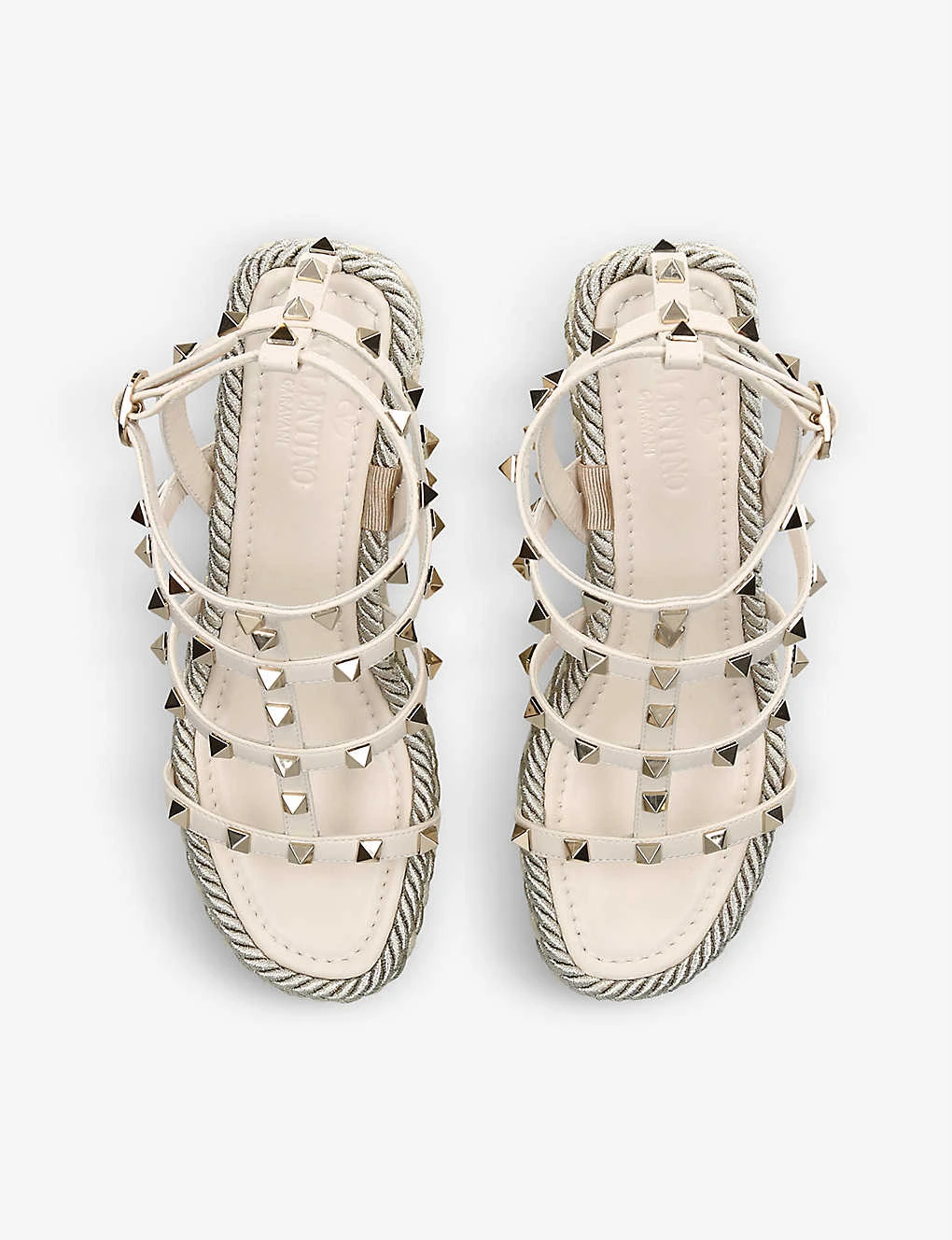 Valentino Garavani Rockstud 95 Braided Leather Heeled Sandals 2 Valentino Garavani Rockstud 95 Braided Leather Heeled Sandals - Image 2