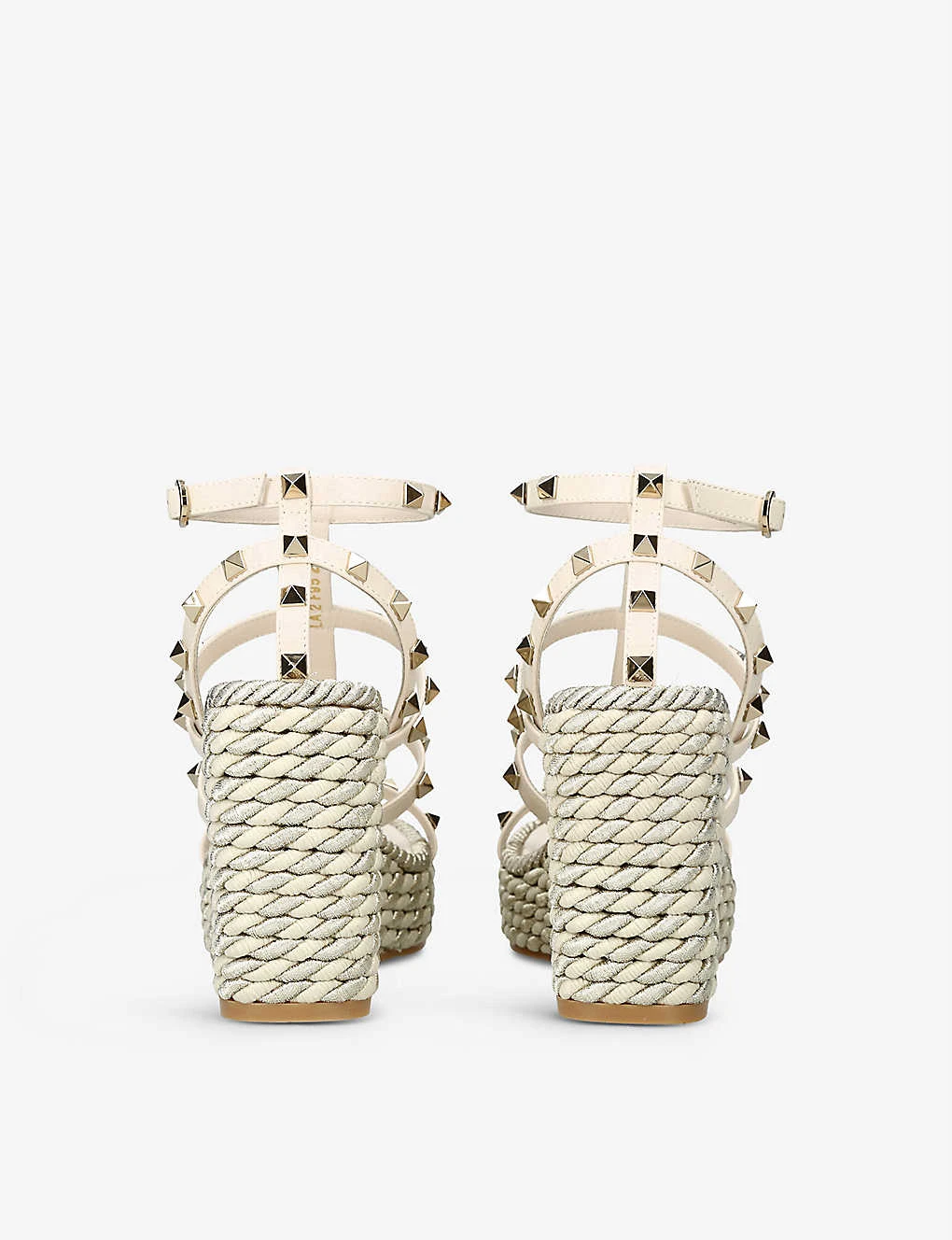Valentino Garavani Rockstud 95 Braided Leather Heeled Sandals 4 Valentino Garavani Rockstud 95 Braided Leather Heeled Sandals - Image 4