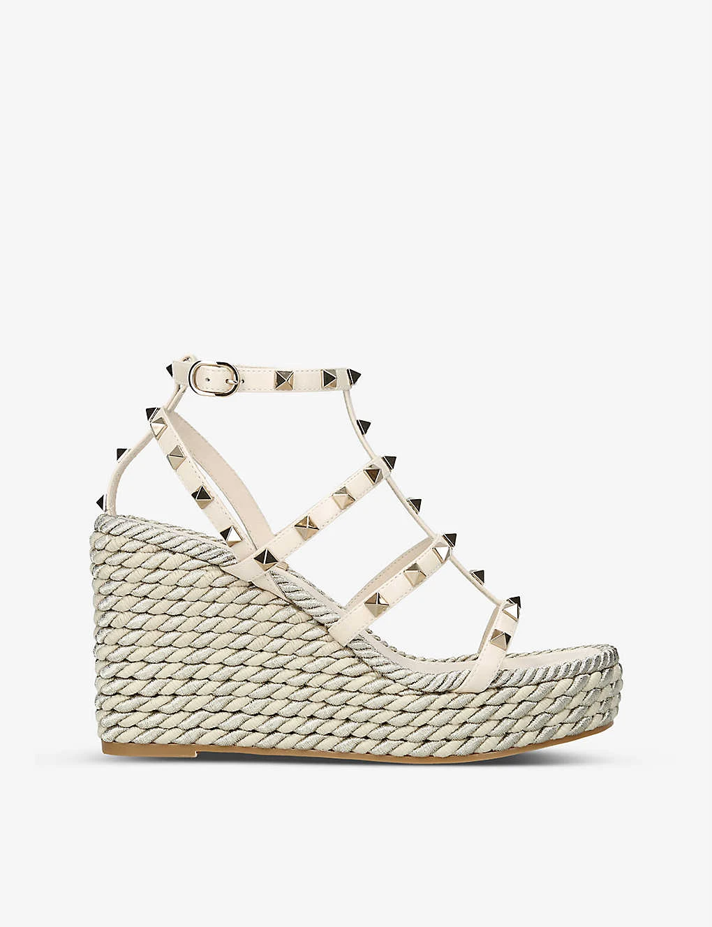 Valentino Garavani Rockstud 95 Braided Leather Heeled Sandals 1 Valentino Garavani Rockstud 95 Braided Leather Heeled Sandals