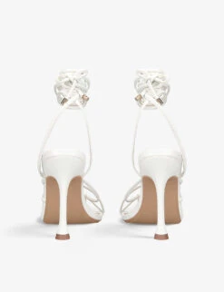 KG Kurt Geiger Sydney Wrap-around Embossed Faux-leather Heeled Sandals -Manolo Blahnik Store R04080116 WHITE ALT03