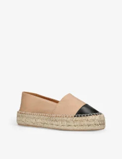 Siesta Panelled Leather Espadrilles -Manolo Blahnik Store R04086304 BEIGECOMB ALT02