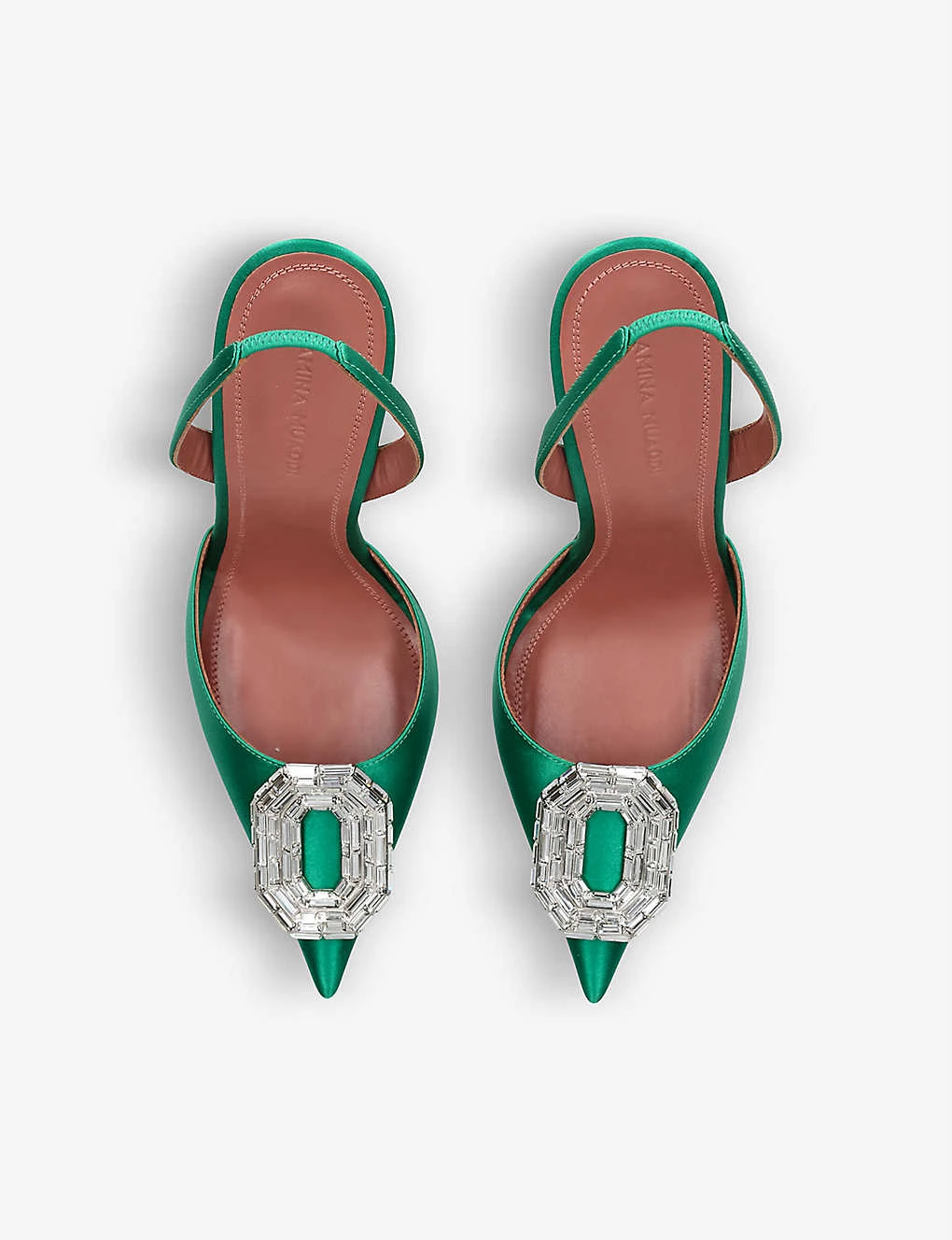 Amina Muaddi Camelia Crystal-embellished Satin Slingback Courts 2 Amina Muaddi Camelia Crystal-embellished Satin Slingback Courts - Image 2