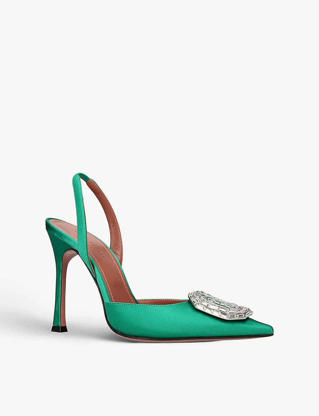 Amina Muaddi Camelia Crystal-embellished Satin Slingback Courts 3 Amina Muaddi Camelia Crystal-embellished Satin Slingback Courts - Image 3