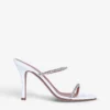 Amina Muaddi Gilda Crystal-embellished Leather Heeled Mules