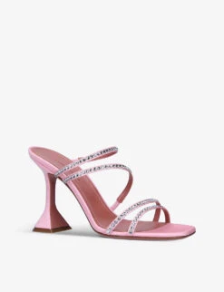 Amina Muaddi Naima Crystal-embellished Satin Heeled Sandals -Manolo Blahnik Store R04090528 PALEPINK ALT02