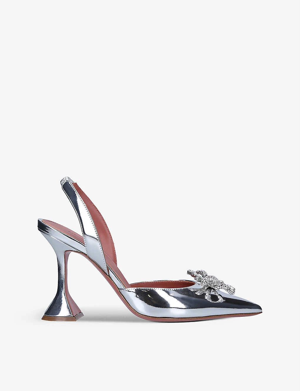 Amina Muaddi Rosie Crystal-embellished Sling-back Leather Courts