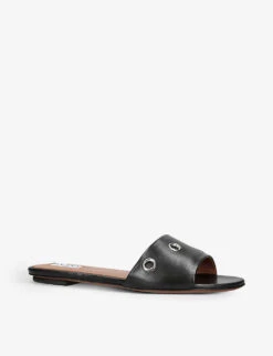 Oeilletes Eyelet-embellished Leather Sandals -Manolo Blahnik Store R04096051 BLACK ALT02