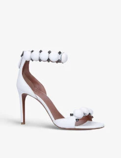 Bombe 90 Leather Heeled Sandals -Manolo Blahnik Store R04096072 WHITE ALT02