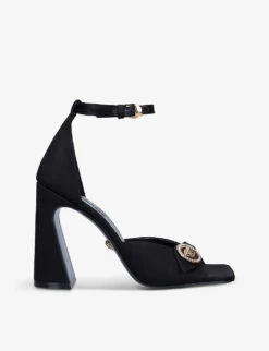 Versace Medusa Logo-embellished Satin Heeled Sandals