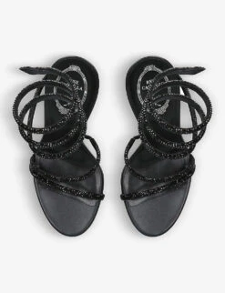 Margot 120 Crystal-embellished Satin Heeled Sandals -Manolo Blahnik Store R04099222 BLACK ALT03
