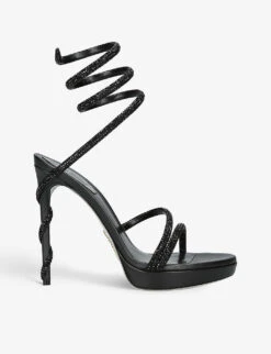 Margot 120 Crystal-embellished Satin Heeled Sandals