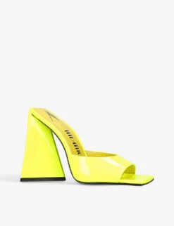 Devon Square-toe Woven Heeled Mules -Manolo Blahnik Store R04100521 YELLOW ALT02