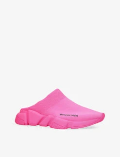 Balenciaga Speed Logo-print Woven Mules 7 Balenciaga Speed Logo-print Woven Mules -Manolo Blahnik Store R04100974 FUCHSIA ALT02