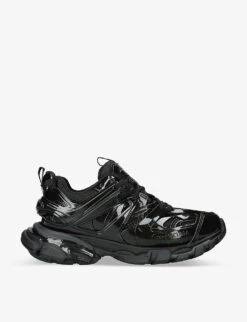 Balenciaga Men's Track Patent Recycled-nylon And Recycled-mesh Mid-top Trainers