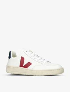 Veja Women's V-12 Low-top Leather Low-top Trainers -Manolo Blahnik Store R04101001 WHITERED ALT02