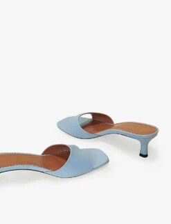 Maje Logo-strap Leather Heeled Sandals -Manolo Blahnik Store R04101750 BLEUS ALT03