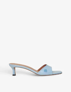 Maje Logo-strap Leather Heeled Sandals