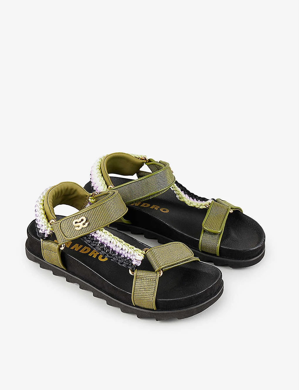 Sandro Olinpia Striped Braided-strap Woven Sandals 3 Sandro Olinpia Striped Braided-strap Woven Sandals - Image 3