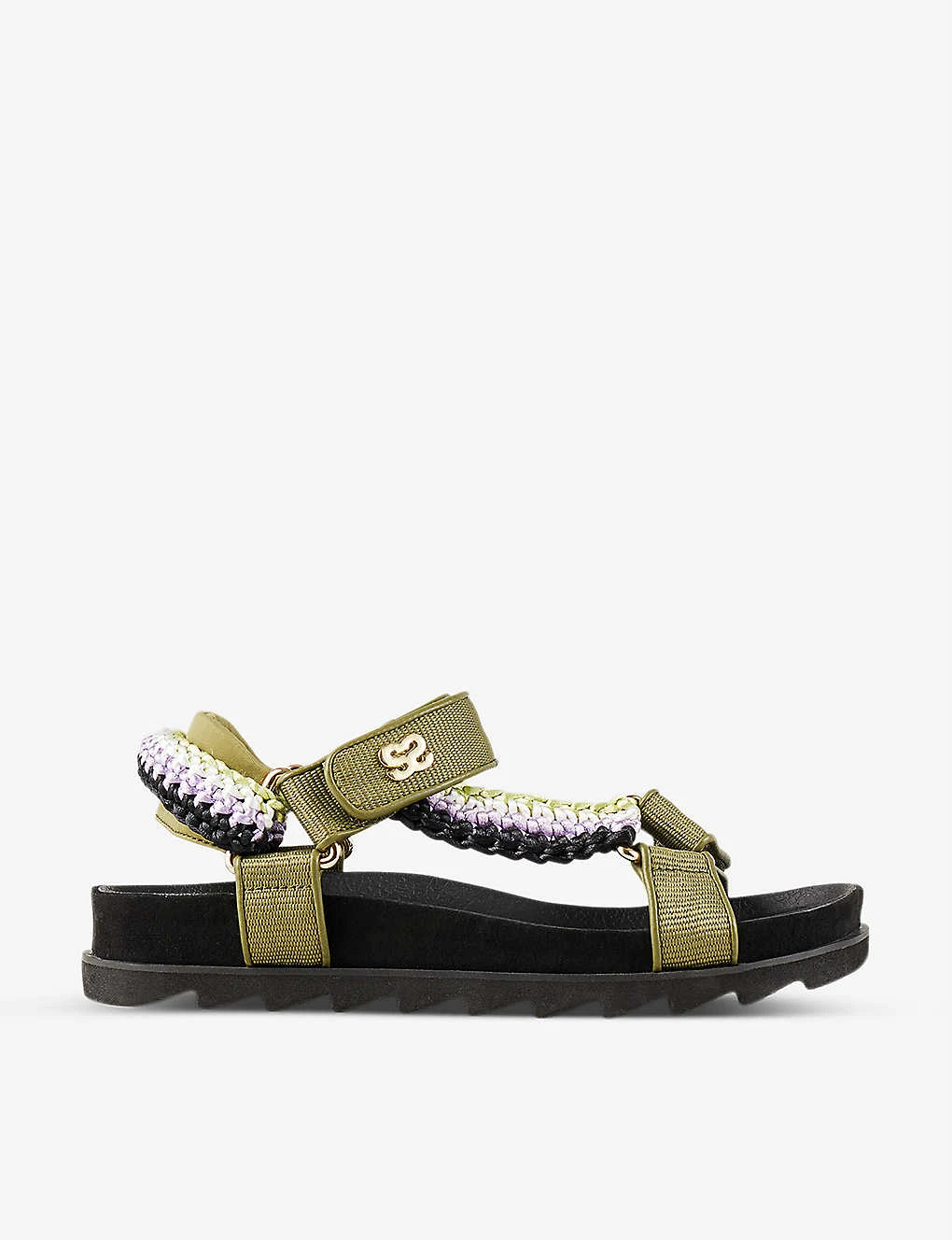 Sandro Olinpia Striped Braided-strap Woven Sandals 1 Sandro Olinpia Striped Braided-strap Woven Sandals