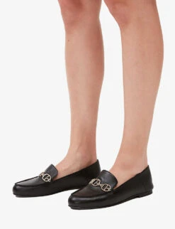 CLAUDIE PIERLOT Adelia Chain-trim Leather Loafers -Manolo Blahnik Store R04103304 NOIRGRIS ALT03
