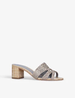 Orsay Crystal-embellished Leather Heeled Sandals 6 Orsay Crystal-embellished Leather Heeled Sandals -Manolo Blahnik Store R04106228 YELLOW ALT02