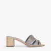 Orsay Crystal-embellished Leather Heeled Sandals