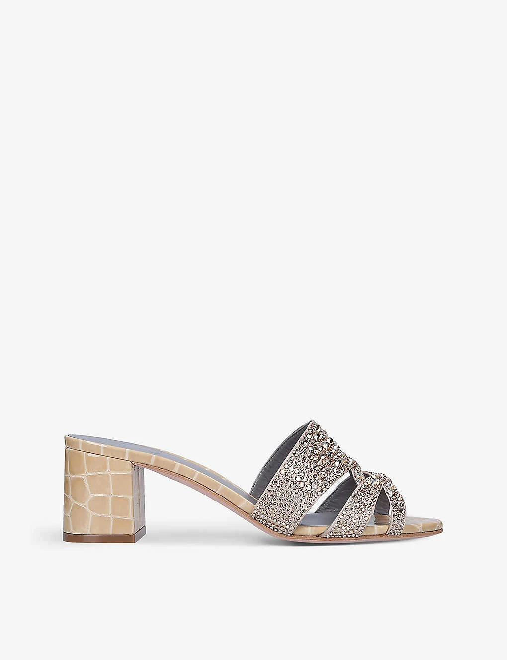 Orsay Crystal-embellished Leather Heeled Sandals 1 Orsay Crystal-embellished Leather Heeled Sandals