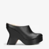 Loewe Terra Curved-heel Leather Heeled Mules