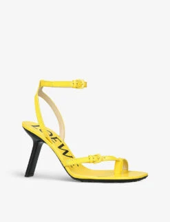 Loewe Petal Leather Heeled Sandals -Manolo Blahnik Store R04107241 YELLOW ALT02