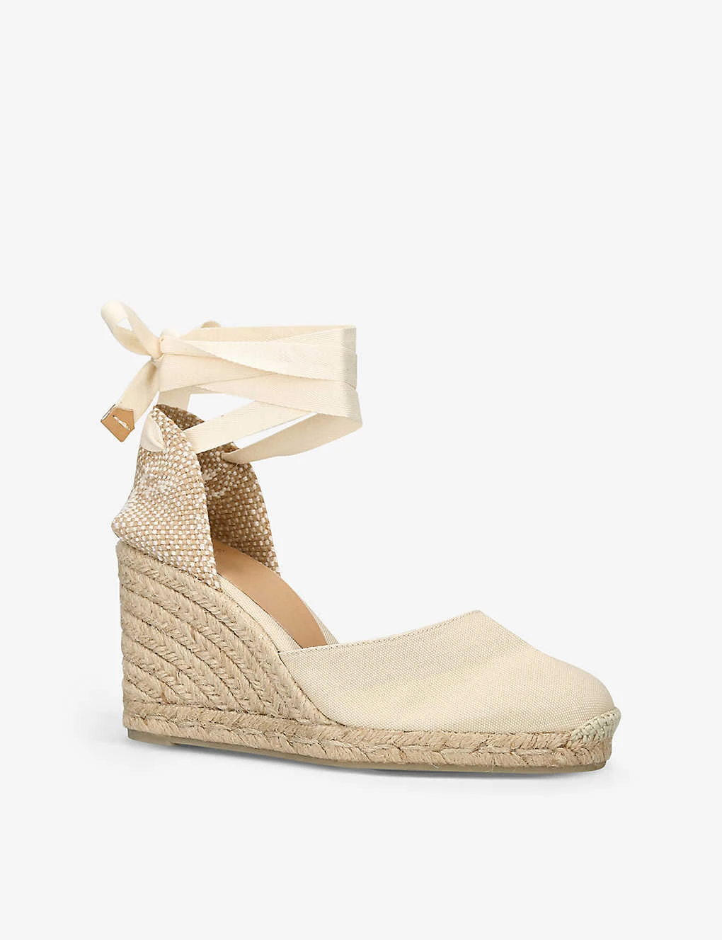 Castañer Carina Self-tie Cotton Wedge Espadrilles 3 Castañer Carina Self-tie Cotton Wedge Espadrilles - Image 3