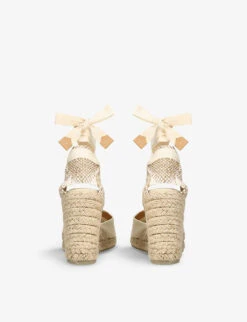 Castañer Carina Self-tie Cotton Wedge Espadrilles 7 Castañer Carina Self-tie Cotton Wedge Espadrilles -Manolo Blahnik Store R04109647 CREAM ALT03