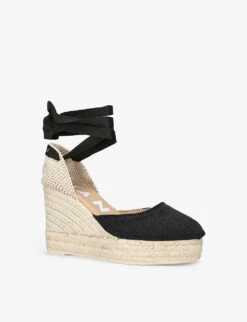 Manebi La Havana Closed-toe Organic-hemp Wedge Espadrilles -Manolo Blahnik Store R04110942 BLACK ALT02