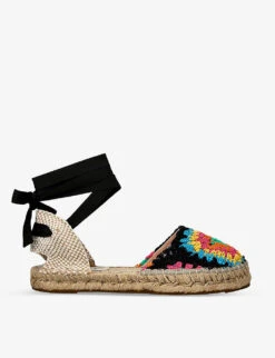 Manebi Yucatan Lace-up Crochet-knit Espadrilles